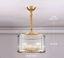GobekUsa Glass Chandelier: Golden Copper Luxury Ceiling Pendant Light Fixture for Living Room