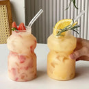 Ribbed frosted borosilicate glass cups kitchen mason jar tumblers by Decorbites