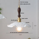 GobekUsa Ceramic LED Pendant Lamp, Walnut Wood Nordic Hanging Light Fixtures
