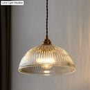 GobekUsa Ribbed Glass Pendant Light - Simplicity Brass Mini Hanging Lamp for Dining Room