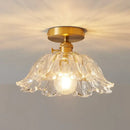 GobekUsa Glass Copper LED Ceiling Light - Simple Art Decorative Chandelier