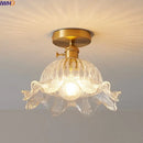GobekUsa Glass Copper LED Ceiling Light - Simple Art Decorative Chandelier
