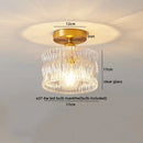 GobekUsa Glass Copper LED Ceiling Light - Simple Art Decorative Chandelier