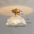 GobekUsa Glass Copper LED Ceiling Light - Simple Art Decorative Chandelier