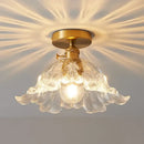 GobekUsa Glass Copper LED Ceiling Light - Simple Art Decorative Chandelier