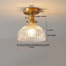 GobekUsa Glass Copper LED Ceiling Light - Simple Art Decorative Chandelier