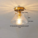 GobekUsa Glass Copper LED Ceiling Light - Simple Art Decorative Chandelier