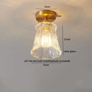 GobekUsa Glass Copper LED Ceiling Light - Simple Art Decorative Chandelier