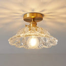 GobekUsa Glass Copper LED Ceiling Light - Simple Art Decorative Chandelier