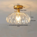 GobekUsa Glass Copper LED Ceiling Light - Simple Art Decorative Chandelier