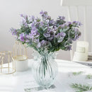 Ribbed glass eucalyptus leaves vase with lavender living room decor by Decorbites