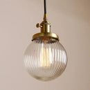 GobekUsa Clear Glass Globe Pendant Lights E27 Hanglamp for Living Room Loft