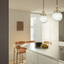 GobekUsa Clear Glass Globe Pendant Lights E27 Hanglamp for Living Room Loft