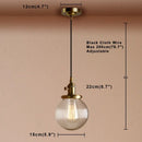 GobekUsa Clear Glass Globe Pendant Lights E27 Hanglamp for Living Room Loft