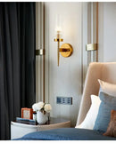 GobekUsa Gold LED Wall Lights Glass Lamps for Bedroom, Living Room, and Bathroom
