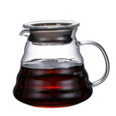 Ribbed glass pour over coffee maker pot kitchen brewer with wood lid by Decorbites