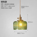 GobekUsa Green Glass Pendant Light Switch Bar Bedroom Copper Hanging Lamp