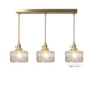 GobekUsa Green Glass Pendant Light Switch Bar Bedroom Copper Hanging Lamp
