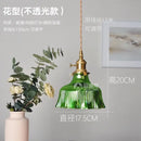 GobekUsa Green Glass Pendant Light Switch Bar Bedroom Copper Hanging Lamp