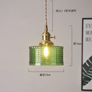 GobekUsa Green Glass Pendant Light Switch Bar Bedroom Copper Hanging Lamp