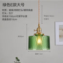 GobekUsa Green Glass Pendant Light Switch Bar Bedroom Copper Hanging Lamp