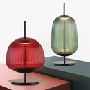GobekUsa Green Red Glass Table Lamp LED Lighting for Bedroom and Living Room