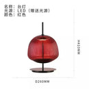 GobekUsa Green Red Glass Table Lamp LED Lighting for Bedroom and Living Room