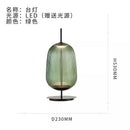 GobekUsa Green Red Glass Table Lamp LED Lighting for Bedroom and Living Room