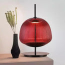 GobekUsa Green Red Glass Table Lamp LED Lighting for Bedroom and Living Room