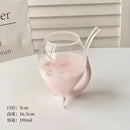 Ribbed heart love glass mugs kitchen dining room couple cups by Decorbites