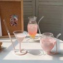 Ribbed heart love glass mugs kitchen dining room couple cups by Decorbites