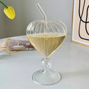 Ribbed heart love glass mugs kitchen dining room couple cups by Decorbites