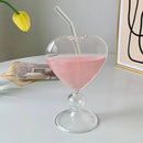 Ribbed heart love glass mugs kitchen dining room couple cups by Decorbites