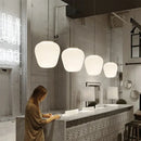 GobekUsa Glass Cocoon Pendant Light for Kitchen Dining Table, E27 LED Hanging Lamp
