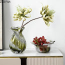 GobekUsa Green Glass Vase Hydroponics Plant Pots for Table Decoration and Floral Arrangement