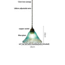 GobekUsa Blue Glass LED Pendant Lights Adjustable Hanging Lamp Luminaire