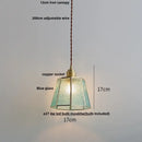 GobekUsa Blue Glass LED Pendant Lights Adjustable Hanging Lamp Luminaire