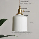 GobekUsa Ceramic LED Pendant Light Fixture with Adjustable Wire, Brass Knob Switch