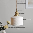 GobekUsa Ceramic LED Pendant Light Fixture with Adjustable Wire, Brass Knob Switch