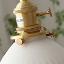 GobekUsa Ceramic LED Pendant Light Fixture with Adjustable Wire, Brass Knob Switch