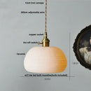 GobekUsa Ceramic LED Pendant Light Fixture with Adjustable Wire, Brass Knob Switch