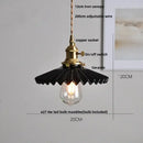 GobekUsa Ceramic LED Pendant Light Fixture with Adjustable Wire, Brass Knob Switch