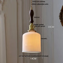 GobekUsa Ceramic LED Pendant Light Fixture with Adjustable Wire, Brass Knob Switch