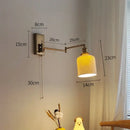 GobekUsa Brass Swing Arm Wall Sconce Creamic Wall Lights