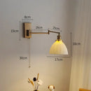 GobekUsa Brass Swing Arm Wall Sconce Creamic Wall Lights