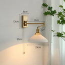 GobekUsa Brass Swing Arm Wall Sconce Creamic Wall Lights