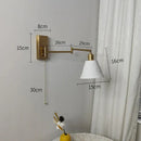 GobekUsa Brass Swing Arm Wall Sconce Creamic Wall Lights