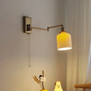 GobekUsa Brass Swing Arm Wall Sconce Creamic Wall Lights