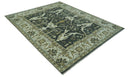 Richmond Custom Made Charcoal and Beige Hand Knotted Oushak wool Area Rug