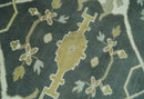 Richmond Custom Made Charcoal and Beige Hand Knotted Oushak wool Area Rug